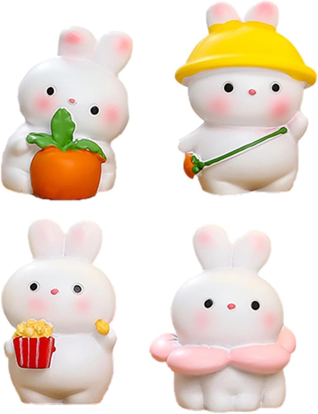 Rakuten - ミニチュア動物置物 ウサギの置物 小さなウサギの置物 かわいい置物 ウサギの置物 車のダッシュボードアクセサリー 家 部屋 デスクディスプレイスクリーン 乗客用
