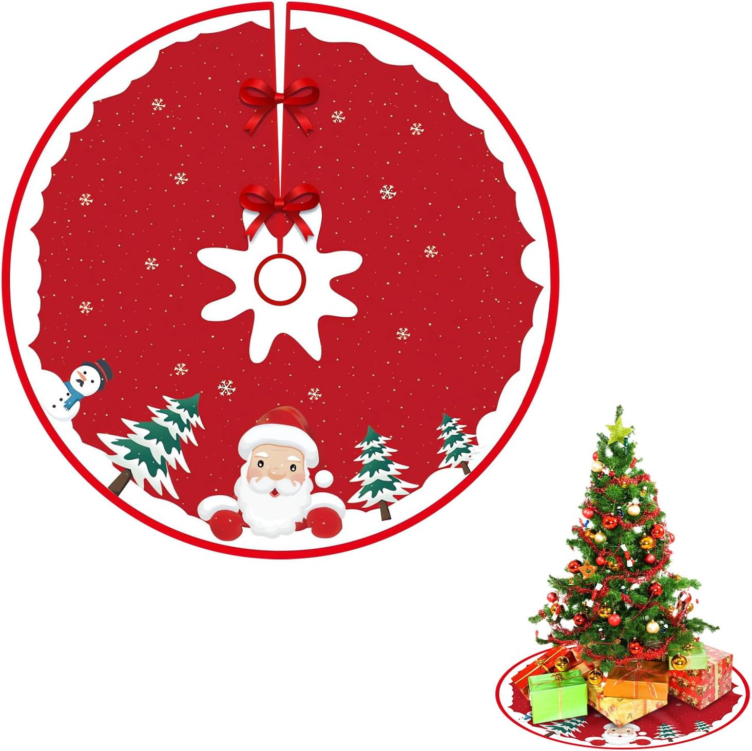樂天商城 - クリスマスツリー スカート クリスマス 飾り クリスマスツリー 足元隠し クリスマスツリー 脚 オーナメント christmas tree skirt クリスマスツリーサラウンドベース 可愛 豪華 クリスマス パーティー オーナメント 雰囲気 クリスマス用品 (120cm)