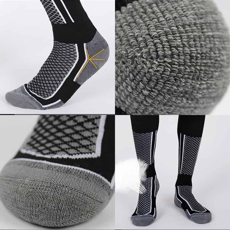 【2PCS】男性女性 熱 スキーソックス 厚み綿 暖かい 冬サイクリングソックス 屋外スノーボード ハイキング ソックス レッグウォーマー 暖かい 厚手 釣り 防寒対策 自転車 登山 スキー キャンプ 家族 プレゼント