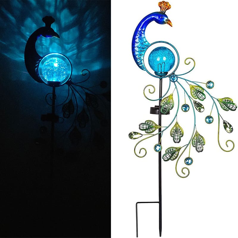 ソーラーライト LED クジャク 屋外ガーデンデコレーションライト 埋め込みライト イルミネーションライ..