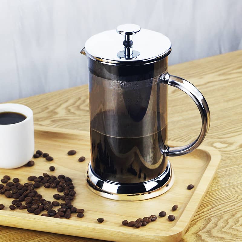 FINTRUEの1000ml 8杯用 コーヒー メーカー フレンチプレス コーヒープレス ガラス製 耐熱 分解洗浄 特製フィルター｜アングル2