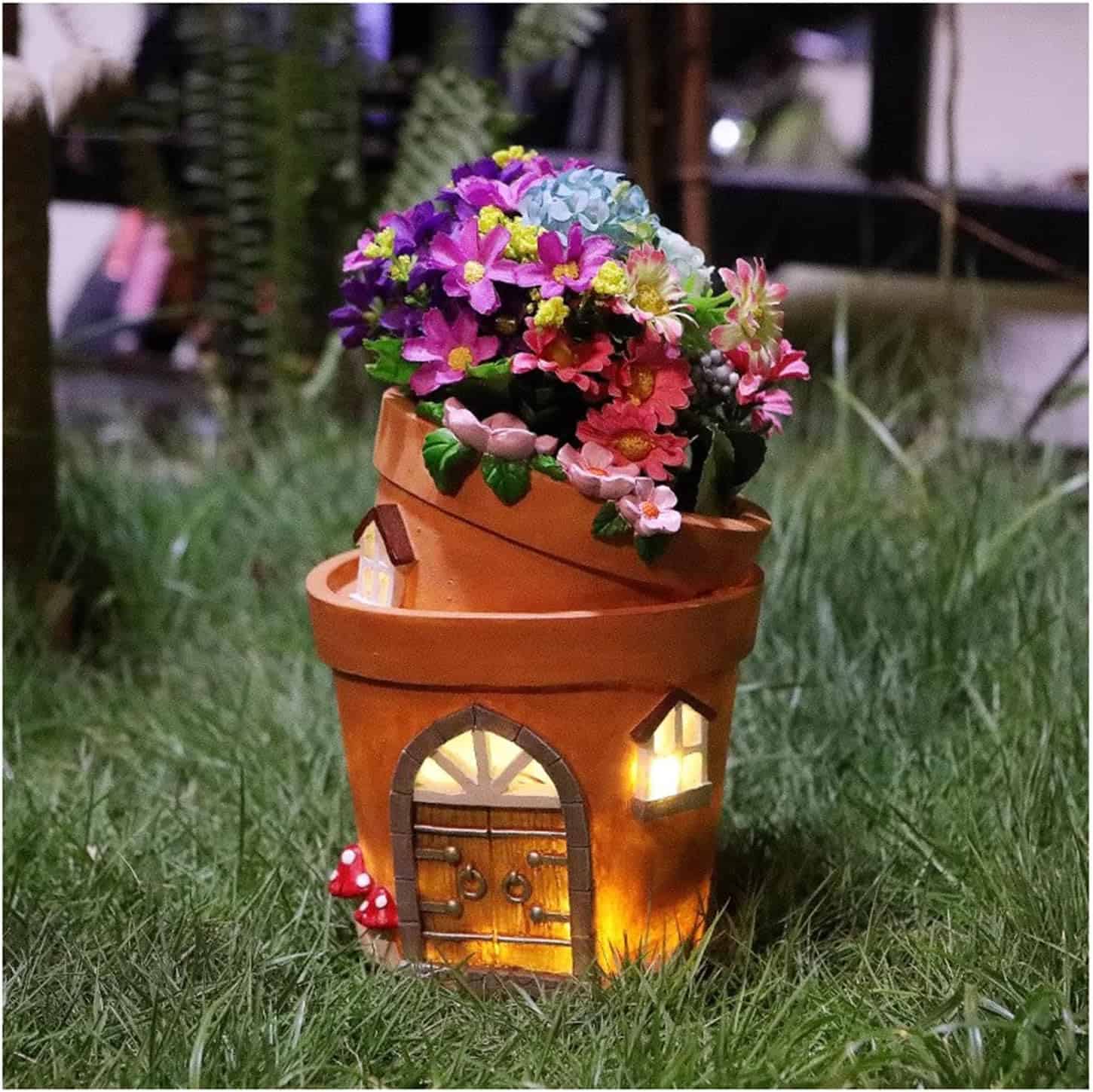 ソーラーライト LED 植木鉢 屋外ガーデン デコレーションライト イルミネーション...