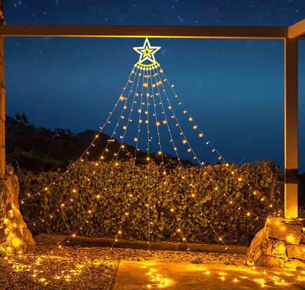 LED ソーラー イルミネーション ライト 電飾 クリスマス 飾り 3.5M 350個LED 8モード ライト ソーラー カーテンライト クリスマスツリーライト IP65防水防雨 屋外 室内 ガーデンライト パーティー ハロウィン 正月 クリスマス飾り 結婚式 常時点灯 様々な場所に対応