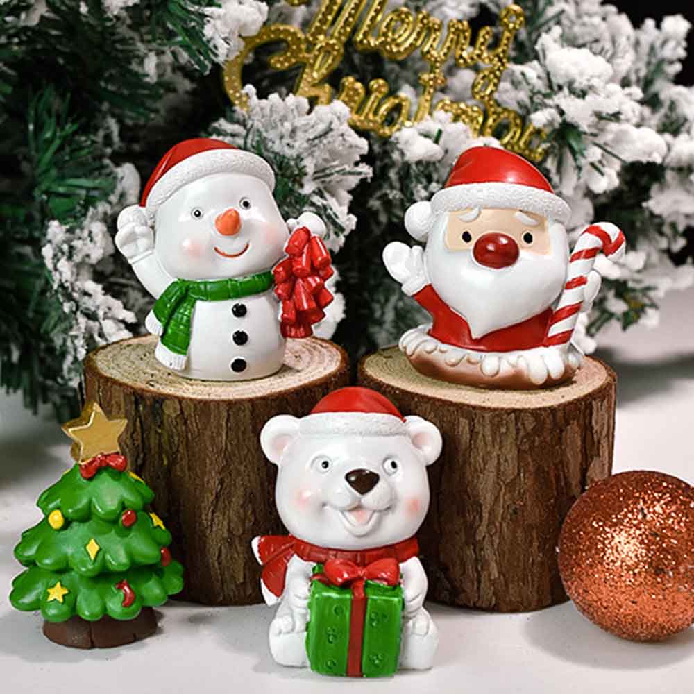 5個セット サンタ クリスマス 飾り クマ 樹脂装飾 雪だるま 装飾 オーナメント グッズ 置物 インテリア..