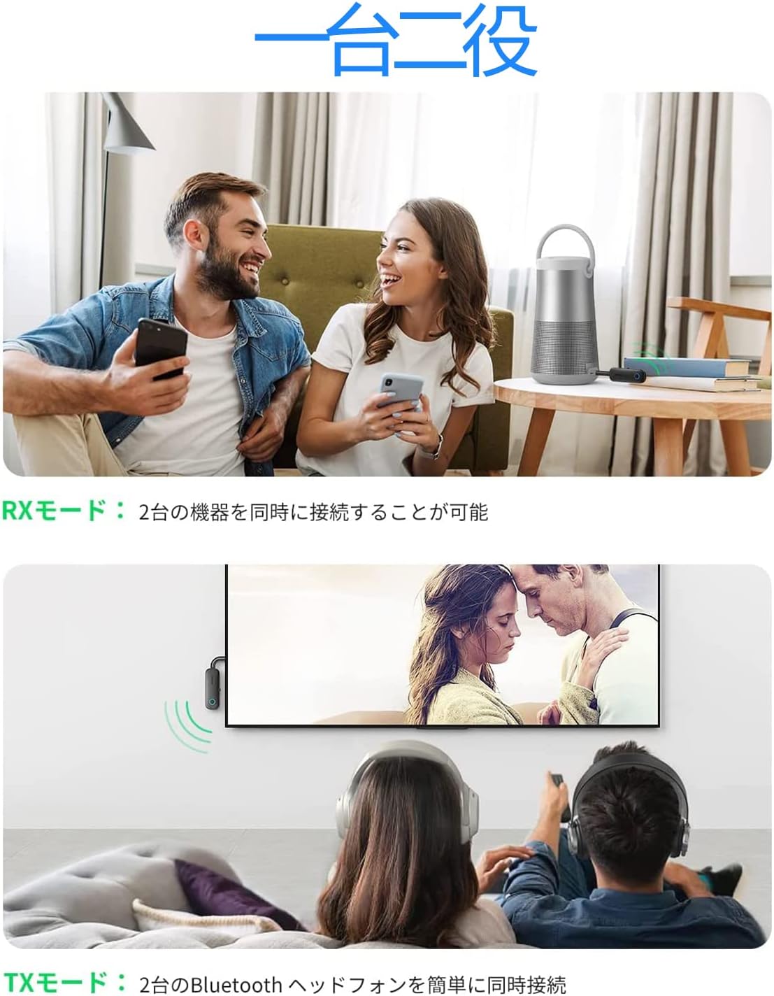 Bluetoothトランスミッター 2023年新登場 受信機+送信機 Bluetooth 5.0 トランスミ...