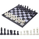 【マラソン限定 クーポン発行中】チェスセット 国際チェス マグネット式 折りたたみチェスボード 黒と白の駒 収納便利 (25×25cm) 折りたたみ式 マグネッ...