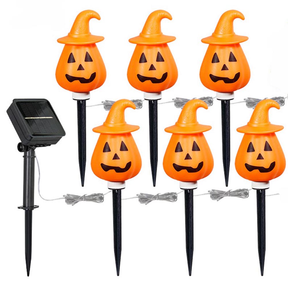 【ポイント10倍！】6 in 1 ハロウィン 飾り カボチャ かぼちゃライト ガーデンライト ハロウィーン ソーラーライト ハロウィン飾り ストリングライト ハロウィン飾り ランプ 埋め込み式 屋外 防水 自動点灯 消灯 省エネ 照明飾り お化け屋敷 お庭 雰囲気作り 飾りライト
