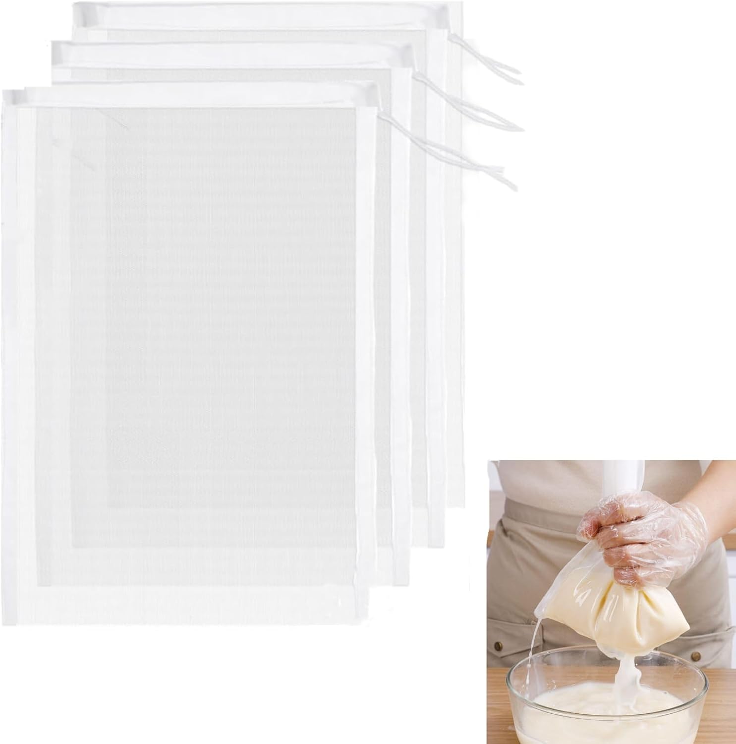 【ポイント10倍！】10枚入り 濾過ネット こし袋 メッシュフィルターネット フィルターバッグ固液分離 ..