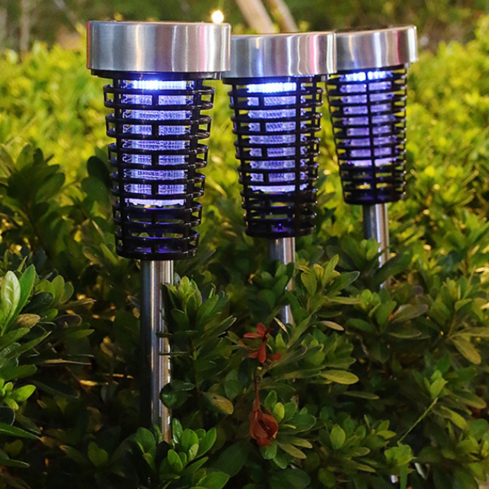 2個セット 電撃殺虫器 蚊取り器 照明 360°蚊除け 太陽光発電 薬剤不要 無毒無害 殺虫ライト 家庭用殺虫..