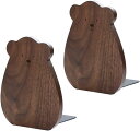 ブックスタンド クマ 2個セット ブックエンド 本立て かわいい 熊 おしゃれ 木製 木目 本 ファイル 漫画 雑誌 収納 倒れない 仕切り スタンド 卓上 デ...
