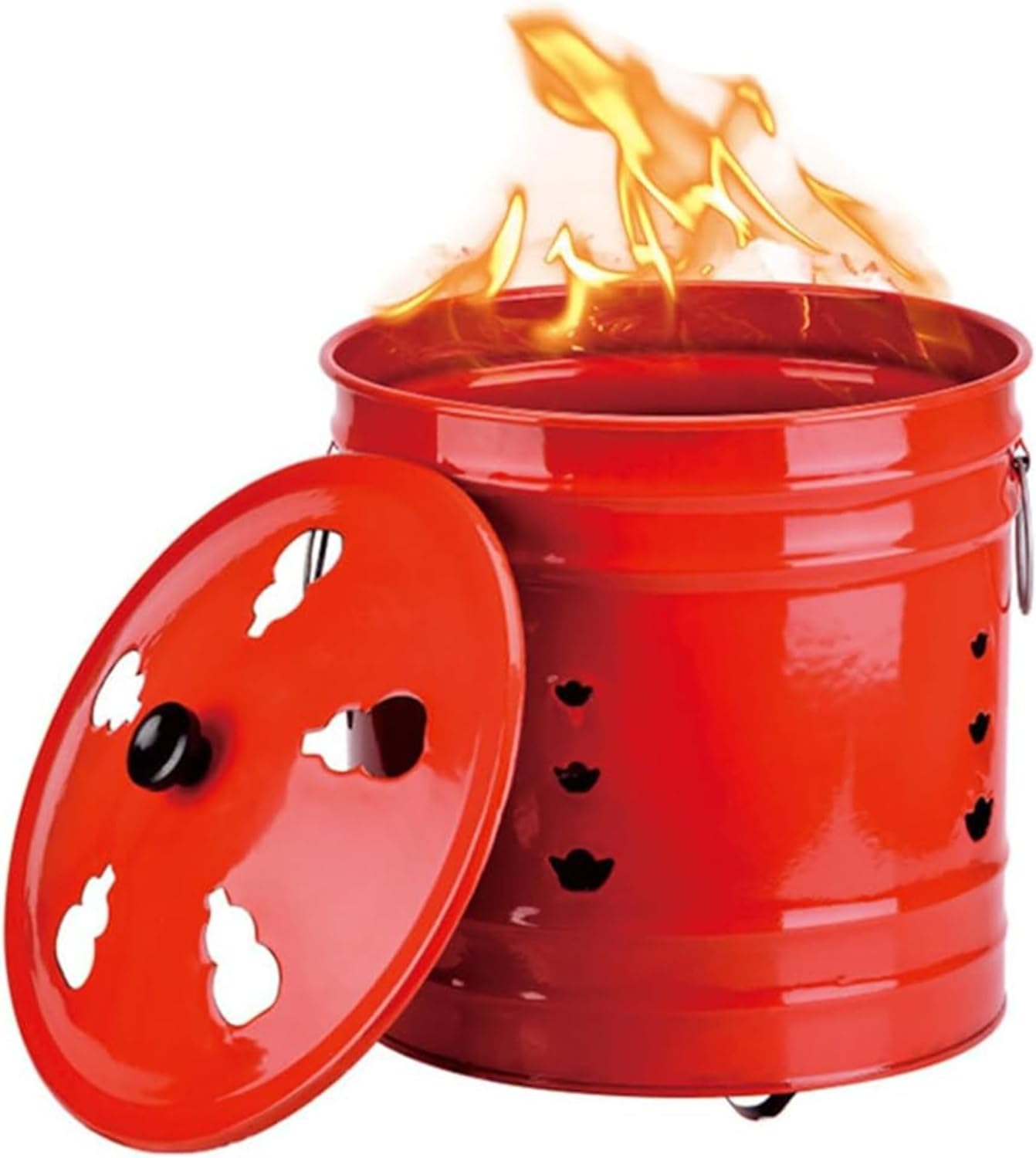 家庭用焼却炉 ドラム缶焼却炉 蓋・ハンドル付き 焼却器 ケージの火ピットヤードの残骸の燃焼焼却炉 庭..