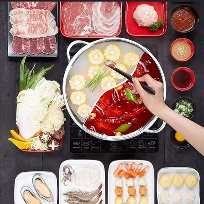 両手鍋 卓上二食鍋 仕切り火鍋 しゃ