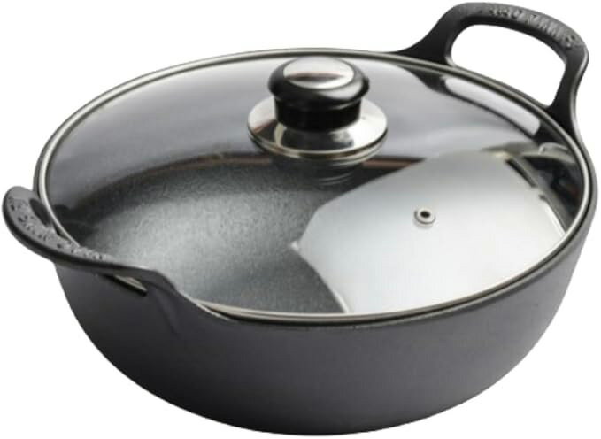 両手鍋 鋳鉄製 厚くし スープ鍋 炒め鍋 家庭用 コーティングされていない 鋳鉄鍋 IH直火対応 オール熱..