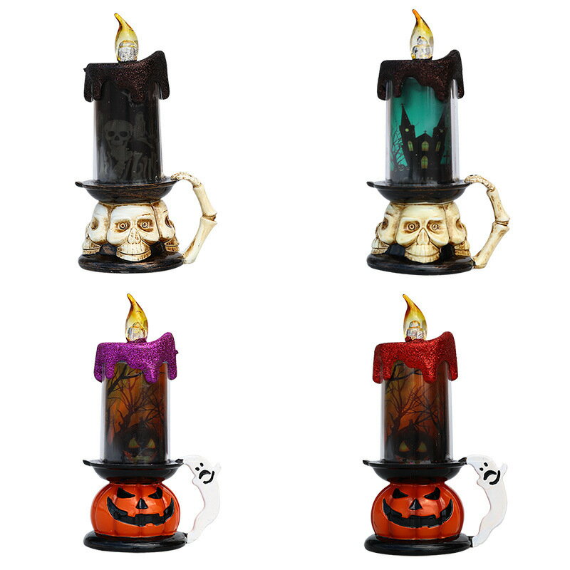 1個 ハロウィン キャンドル ライト ランプ ハロウィン LED キャンドル ハロウィン キャンドル ランタン 帽子 デコレーション 燭台 パンプキン ライト 芯 ナイト 小型 ソ（ボタン電池式）