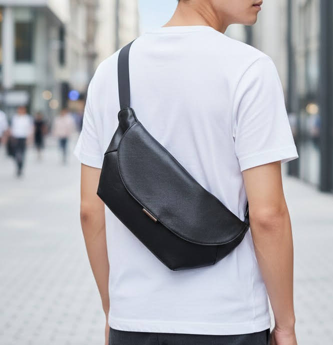 メンズボディバッグ　本革　牛革　大容量BAG　ブラック　人気　使いやすい　メンズバッグ サコッシュ 本革 カジュアル 肩掛け ブランド レザー メンズ 男性 斜...