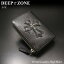 DEEP ZONE 本革 牛革 長財布 革財布 メンズ折り財布 ハーフウォレット レザーウォレット ラウンドジップ シュリンクレザー カジュアル ビジネス ギフト プレゼントにも 送料無料