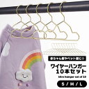 ハンガー ワイヤーハンガー 10本セット ゴールド ペット 赤ちゃん 人形 ディスプレイ お洒落 可愛い シンプル 薄型 軽量 犬 猫 ドール フィギュア 保管...