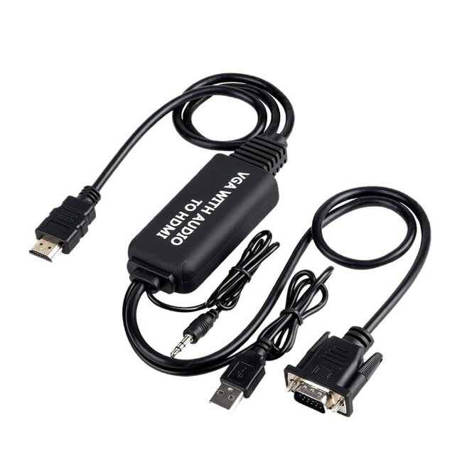 to VGA HDMI変換アダプタケーブル VGA HDMI 変換ケーブル VGA-HDMI 変換アダプタ 1.2m 3.5mmオーディオコード付き