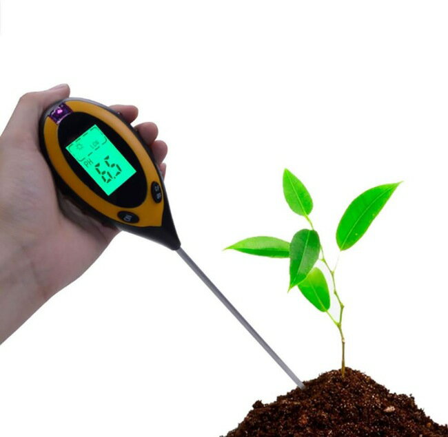 デジタル土壌酸度計4-in-1土壌照度/水分含有量/温度測定 土壌テスター PHテスター 土壌測定器 多機能 農業 簡易型 屋内/屋外PHメーター 四合一 