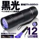 紫外線 12LED ブラックライト UVライト 紫外線 ライト レジン用硬化ライト 目には見えない汚れに対策に 送料無料