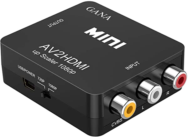 RCA to HDMI変換コンバーター AV to HDMI 変換器 AV2HDMI USBケーブル付き 音声転送 1080 720P切り替え (コンポジットをHDMIに変...