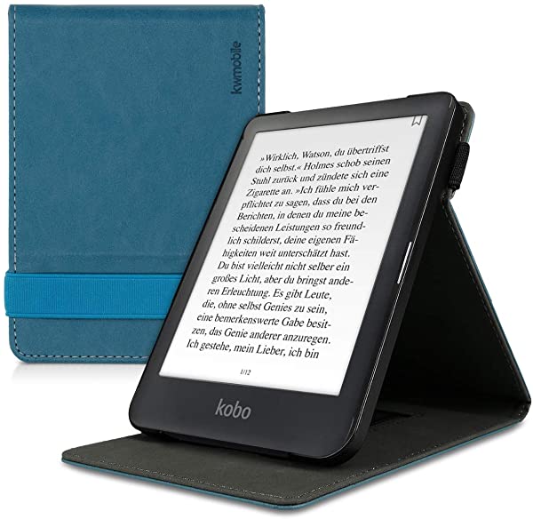 Kobo Clara HD ケース リストストラップ と スタンド 付き 電子書籍 保護ケース 翡翠色