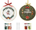 刺繍キット 雪だるま リース 2本セット 刺しゅう クリスマス飾り クリスマス クリスマスグッズ クロスステッチキット DIY 手作り 初心者向け 壁掛け 飾り...