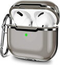 AirPods 3 ケース 2021モデル AirPods 3に対応 TPU透明カバー LED可視 カラビナ付き ワイヤレス充電対応 紛失防止 耐衝撃 装着充電...
