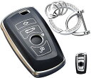キーケース スマートキーケース キーカバー ソフト TPU 手触りいい 4ボタン BMW 専用設計 キーホルダー BMW 1 3 4 5 6 7シリーズ X3 ...