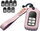 キーケース スマートキーケース キーカバー 本革 2 3 4 5ボタン ホンダ キーカバー ヴェゼル s660 フリード (ピンク) 送料無料
