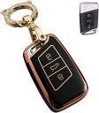 キーケース スマートキーケース キーカバー 3ボタン ソフト TPU 手触りいい フォルクスワーゲン 専用設計 VW new MAGOTAN B8 新しいCC等に適用 キーホルダー (ブラック) 送料無料