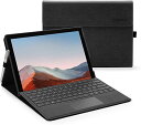 Microsoft Surface Pro 7+ ケース 表面 内蔵 保護 カバー 多視角 スタンド 軽量 薄型 ペンホルダー付き PU スマート カバー (カ...