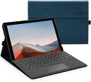 Microsoft Surface Pro 7 ケース 表面 内蔵 保護 カバー 多視角 スタンド 軽量 薄型 ペンホルダー付き PU スマート カバー (カラ...