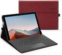 Microsoft Surface Pro 7+ Pro 7 Surface Pro 6 Surface Pro 5 2017 Surface Pro 4 に対応ケース 表面内蔵保護カバー 多視角 スタンド 軽量 薄型 ペンホルダー付き PU スマート カバー (カラー ローズレッド)
