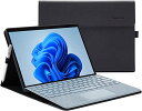 Microsoft Surface Pro 8 2021 ケース 保護カバー 表面内蔵保護カバー 多視角 スタンド ケース キーボードを収納可能軽量 薄型 ペンホルダー付き PU スマート カバー (カラー ブラック)