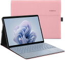 Microsoft Surface Pro 9 2022 ケース 保護カバー Surface Pro 9カバー 表面 内蔵 保護 多視角 スタンド ケース キーボードを収納可能軽量 薄型 ペンホルダー付き PU スマート カバー (カラー ピンク)