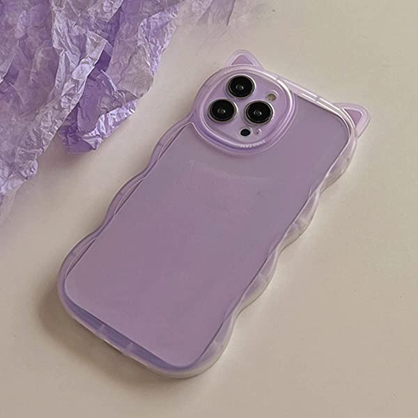 iPhone11 ケース ソフト TPU 薄型 軽量 可愛い 猫耳 紫 透明 シンプル スマホケース スマホカバー あいふぉん11 ケース かわいい 猫柄 iPhone ケース 耐衝撃 全面保護 アイフォン11 ケース 携帯カバー 携帯ケース 人気iPhone ケー