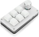 ノブ付き 6キー ミニキーパッド 多機能プログラマブルマクロキーボード USBデータケーブル付き ゲーム用DIYメカニカルキーボード(黒 白)