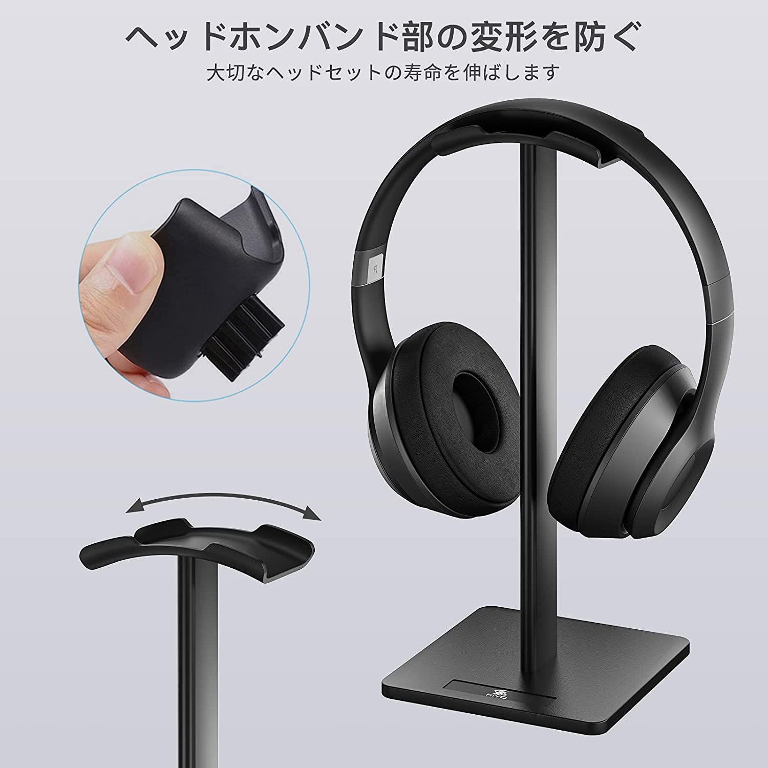卓上 ヘッドホンスタンド ヘッドセットスタンド 組み立て簡単 ヘッドセット テーブ...