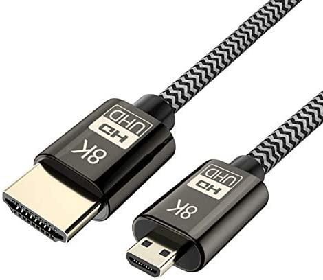 Micro HDMI to HDMI 2.1 Ultra-HD UHD 8K 60hz 4K 120hz Cable 48Gbs HDMI Cord for Camera Tablet 1M 