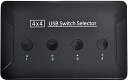 KVM USB 2.0 スイッチ セレクター 4ポート PC 共有デバイス キーボードマウススキャナープリンター用