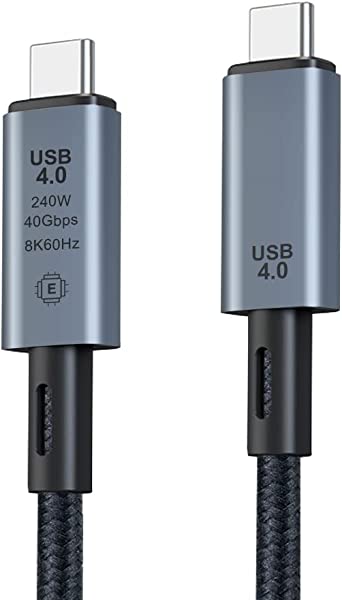 USB4.0 ケーブル USB4 Type-C to Type-C Cable 映像出力 eMarker 8K@60Hz 40Gbps PD 240W 48V/5A パソコン PC タブレット スマートフォン 高速データ転送 高速充電 サンダーボルト4 Power Delivery 0.3m (ブラック) 送料無料