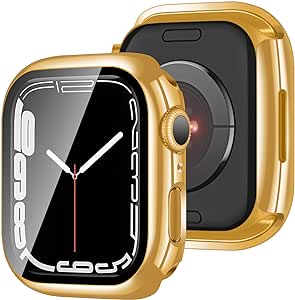 アップルウォッチ カバー Apple Watch カバー 44mm 対応 ケース PC+ガラス,電気めっきの光沢 一体型 Ap..