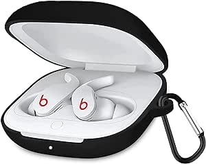 BEATS イヤホン BEATS FIT PRO ケース 対応 シリコン 耐衝撃 防水 防塵 軽量 小型 紛失防止 装着充電可能 男女兼 保護ケース カラビナ付き(ブラック) 送料無料