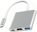 USB Type c HDMIアダプタ3 in 1 Type-C to HDMI変換アダプタ5 k解像度HDMIポート+USB 3.0高速ポート+60 W高速PD充電ポートMatebook/MacBook Pro/MacBook Air/Galaxy S 11/Note 10/switch/USB Cデバイスはipadに対応していません(Type c 3.1インタフェースケ ...