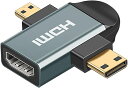 mini hdmi 変換アダプター HDMI 変換アダプタ Mini Micro 2 in 1 超小型 1440P アルミニウム合金 ハウジングhdmi 2 in 1 micro オス 変換 送料無料