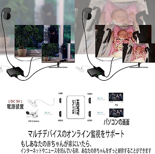 HDMI スプリッター 4Kx2K HDMI スプリッター 1 入力 2 出力 3D フル HD 1080P HDCP...