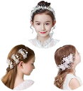 髪飾り リボン 蝶 蝶結び ヘアピン パール クリスタルビーズ 花かんむり リボン ホワイト 花冠 カチューシャ 子供 結婚式 ヘアアクセサリー 写真撮影 発表...