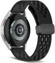 Galaxy Watch FE 40mm / Galaxy Watch 7/6/5/4 40mm 44mm / Galaxy Watch 6 Classic 43mm 47mm 交換用バンド 20mm バンド シリコン マグネット付き スポーツ 替えバンド 交換ベルト ソフト ブラック