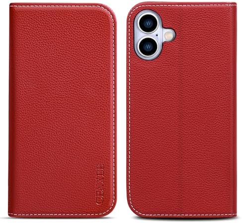 iPhone16 ケース 手帳型 TPU素材 スマホカバー 衝撃吸収 カード収納 横置きスタンド機能 マグネット内蔵 全面保護 スマホケース アイフォン16 レッド